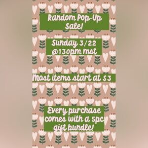 Pop up sale